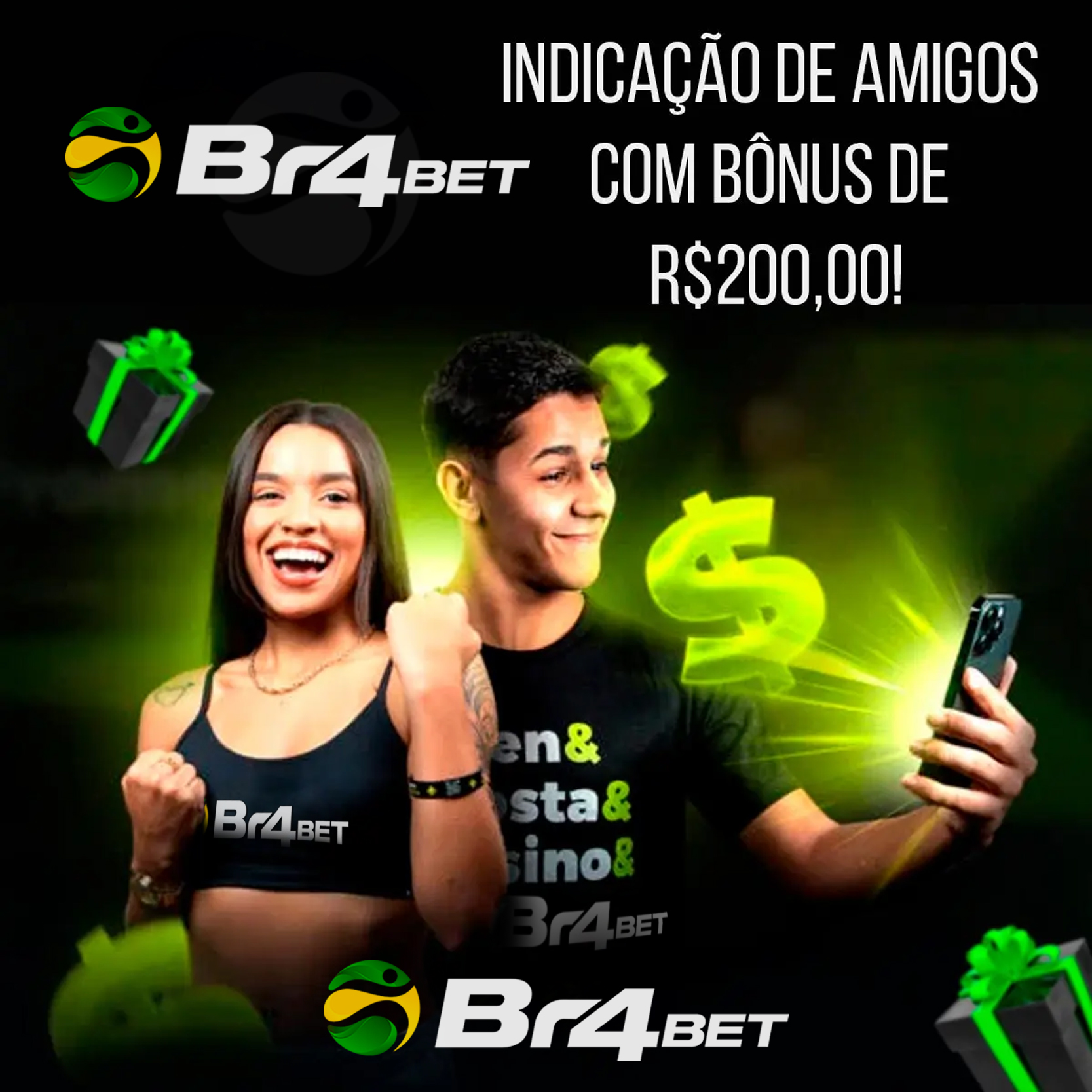 Indique amigos para a BR4BET e ganhe R$100,00!