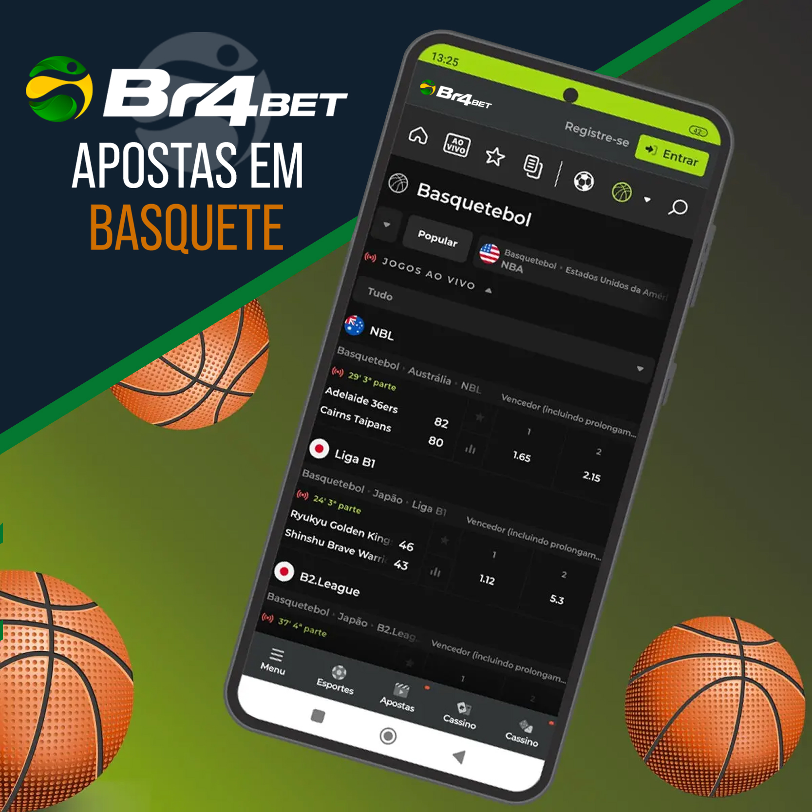 Apostas em basquete na casa de apostas BR4BET no Brasil