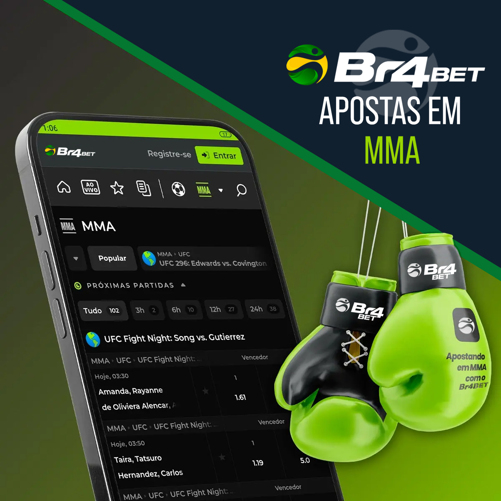 Apostas em MMA na casa de apostas BR4BET no Brasil