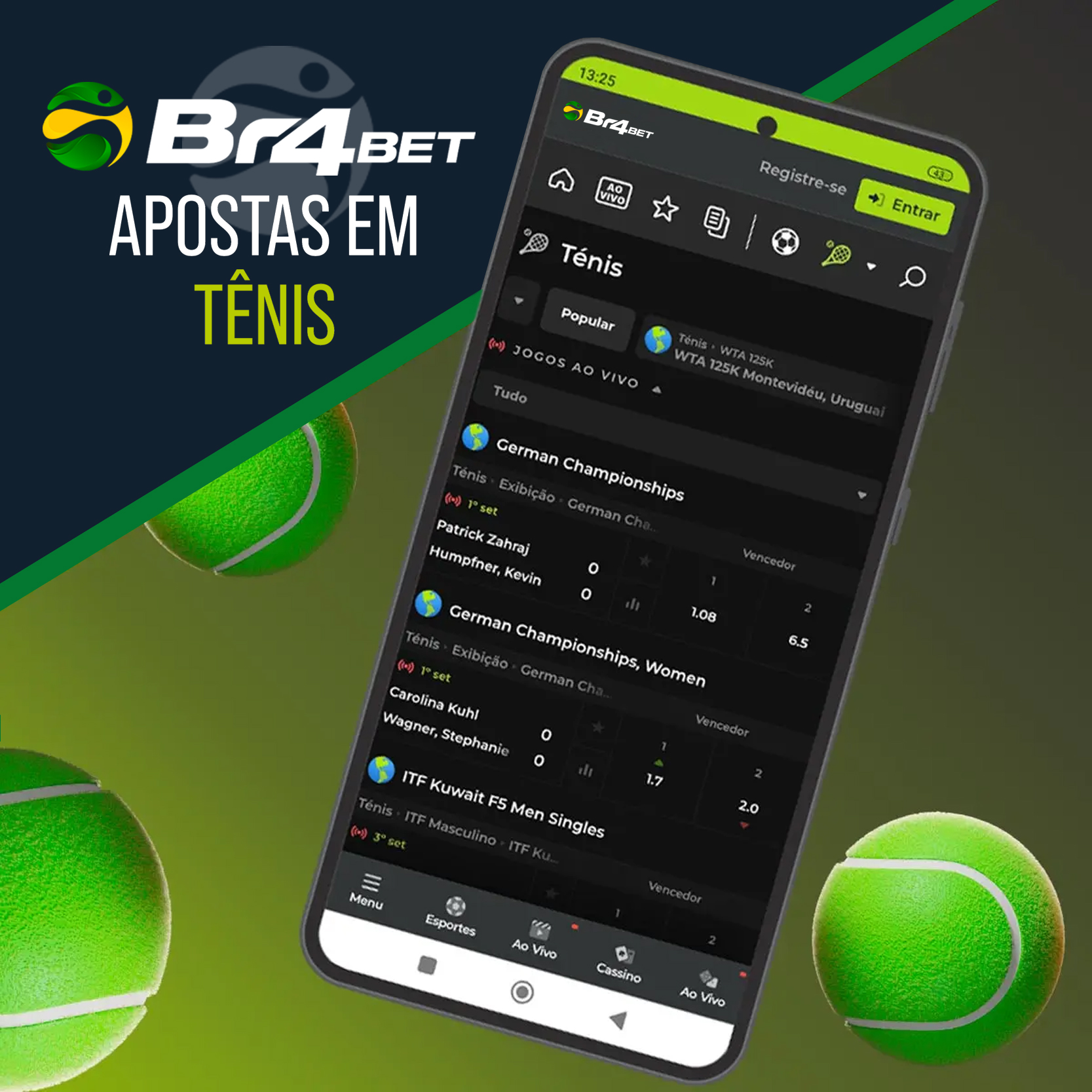 Apostas em tênis na casa de apostas BR4BET no Brasil